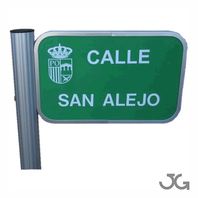 PLACA DE CALLE EN ALUMINIO 50x30cm CON VINILO